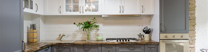 New grey and white kitchen showroom